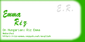 emma riz business card